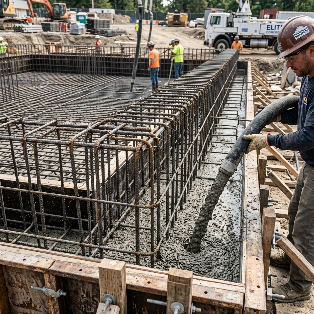 Premium Reinforced Steel Concrete Construction Site
